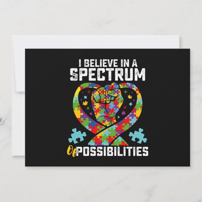 I Believe In A Spectrum Of Possibilities Autism Invitation (Front)