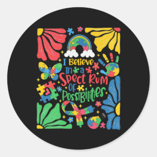 I Believe In A Spectrum Of Possibilities Retro Aut Classic Round Sticker