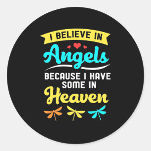 I Believe In Angels And Dragonflies Classic Round Sticker