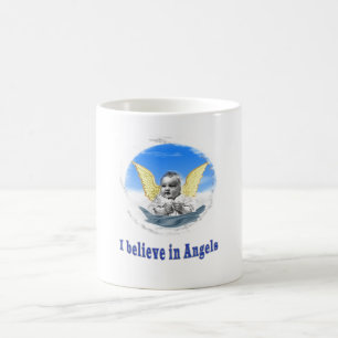 I believe in angels art coffee mug