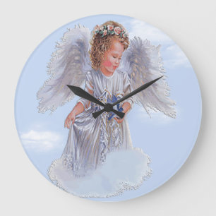 I believe in Angels Large Clock