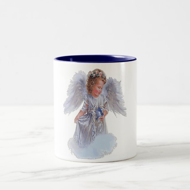 I believe in Angels  Two-Tone Coffee Mug (Center)