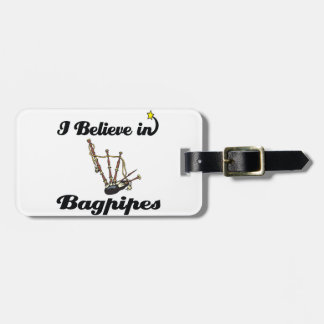 i believe in bagpipes luggage tag