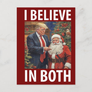 I Believe In Both Trump Santa Tee Funny Postcard
