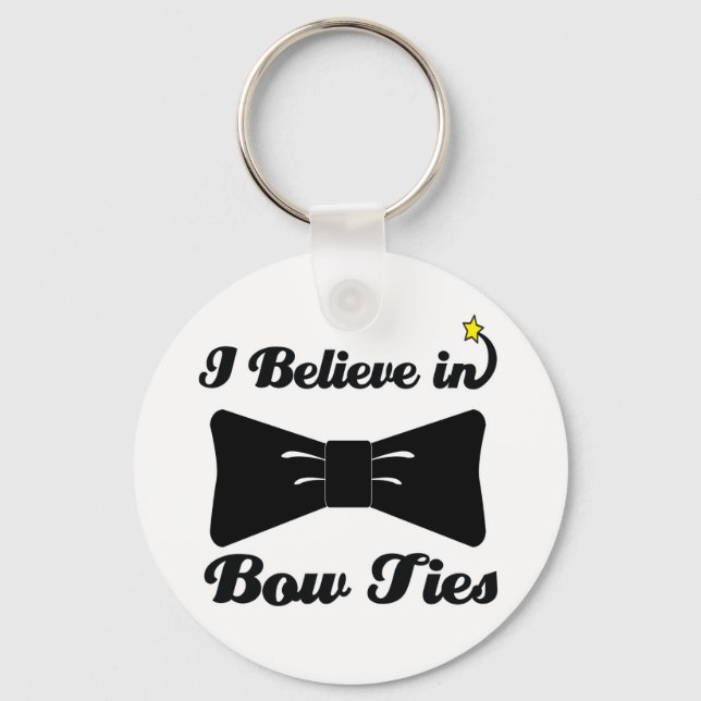 i believe in bow ties key ring (Front)