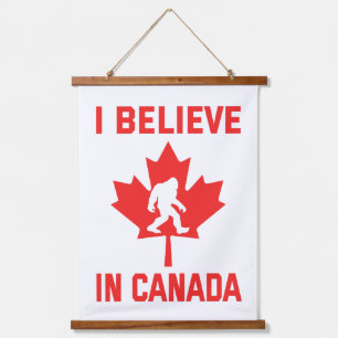 I Believe In Canada - Funny Bigfoot Hanging Tapestry