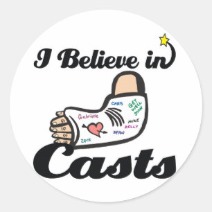 i believe in casts classic round sticker