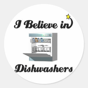 i believe in dishwashers classic round sticker