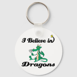 i believe in dragons key ring