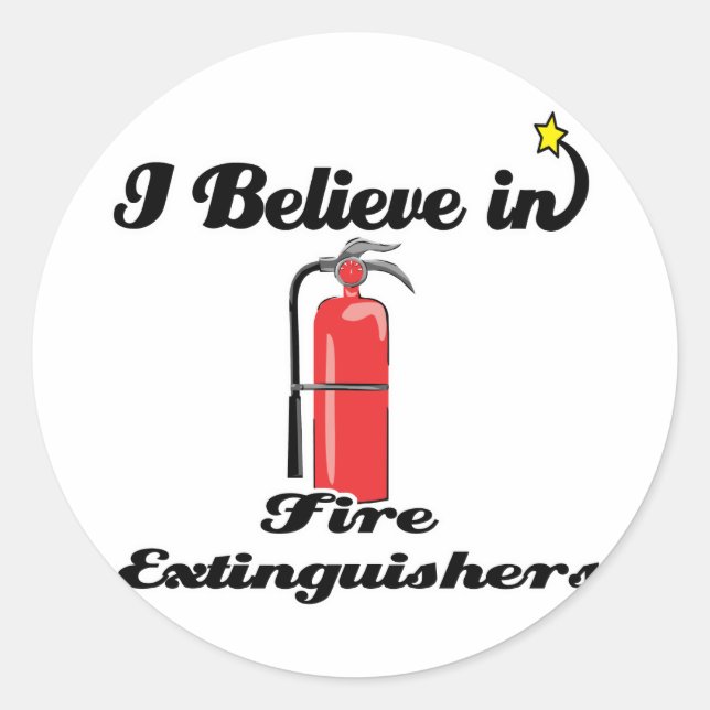 i believe in fire extinguishers classic round sticker (Front)