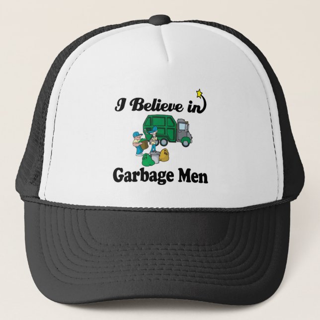 i believe in garbage men trucker hat (Front)