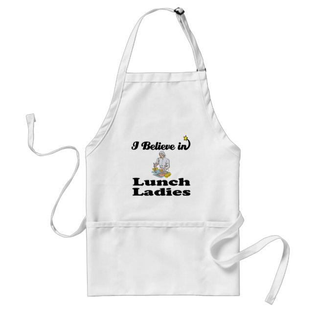 i believe in lunch ladies standard apron (Front)