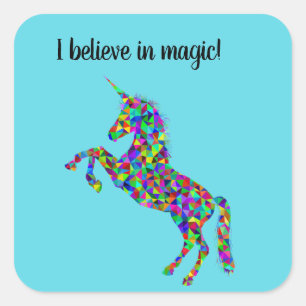 "I believe in magic" unicorn stickers