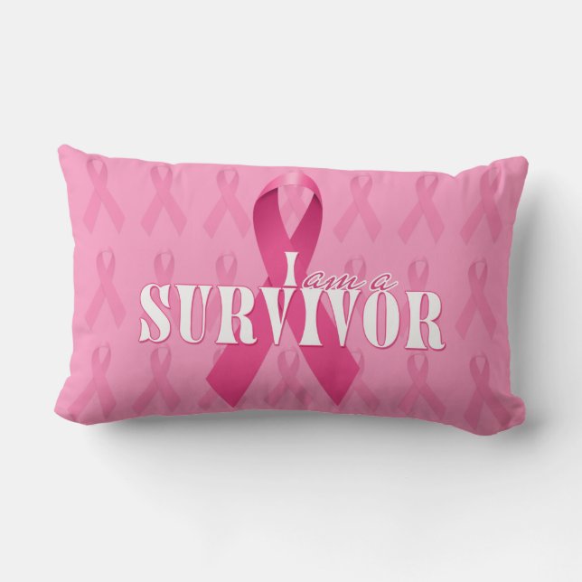 I Believe in Miracles Pink Ribbon Survivor Lumbar Cushion (Back)