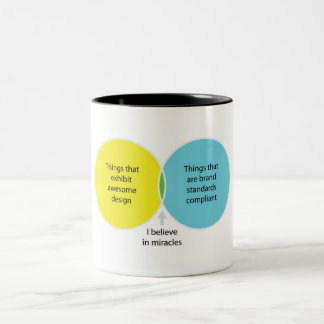 I believe in miracles Two-Tone coffee mug
