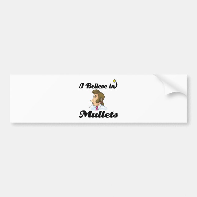 i believe in mullets bumper sticker (Front)