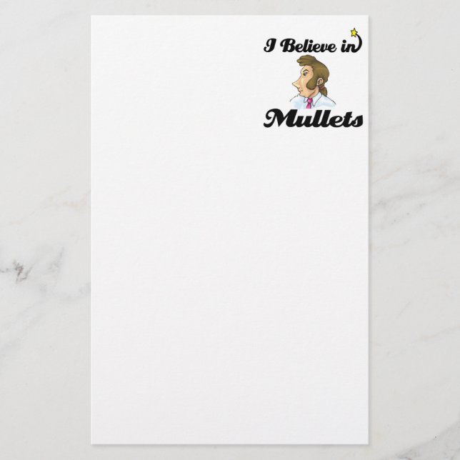 i believe in mullets stationery (Front)