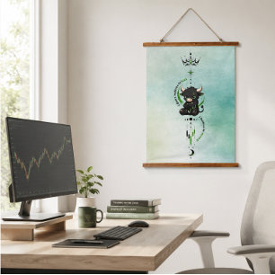 I Believe in Myself Mint Watercolor Bull Trader Hanging Tapestry