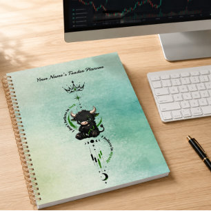 I Believe in Myself Mint Watercolor Bull Trader  Planner