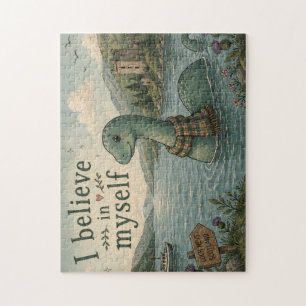 I believe in myself whimsical Loch Ness Monster Jigsaw Puzzle