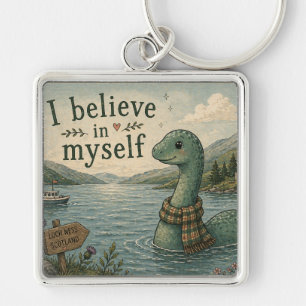 I believe in myself whimsical Loch Ness Monster Key Ring