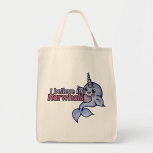 I believe in narwhals tote bag