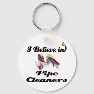 i believe in pipe cleaners key ring