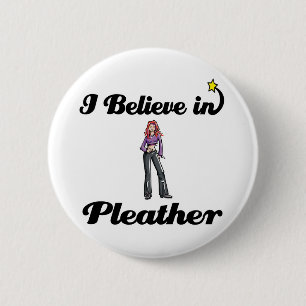 i believe in pleather 6 cm round badge