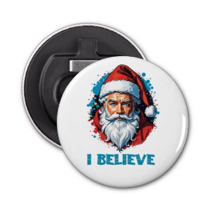 I Believe in Santa Claus Graffiti Style Design Bottle Opener