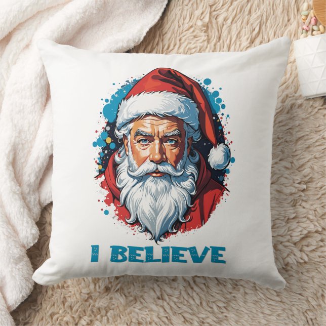 I Believe in Santa Claus Graffiti Style Design Cushion (Blanket)