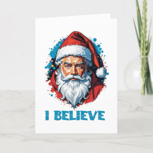 I Believe in Santa Claus Graffiti Style Design Holiday Card