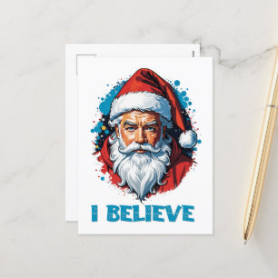 I Believe in Santa Claus Graffiti Style Design Holiday Postcard