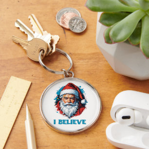 I Believe in Santa Claus Graffiti Style Design Key Ring