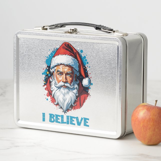 I Believe in Santa Claus Graffiti Style Design Metal Lunch Box (In Situ)