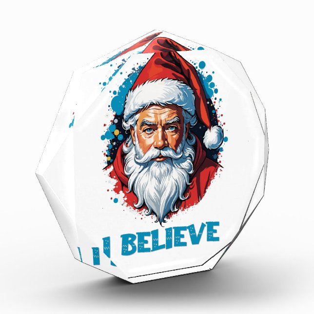 I Believe in Santa Claus Graffiti Style Design Photo Block (Left)