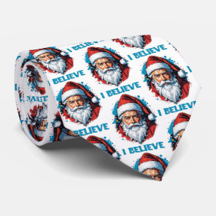 I Believe in Santa Claus Graffiti Style Design Tie