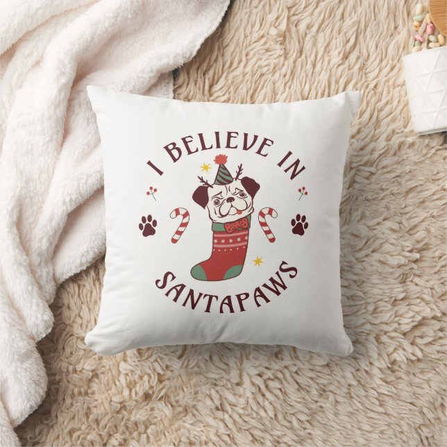 I Believe In Santa Paws Cushion (Blanket)