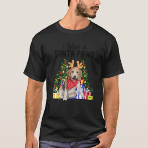 I Believe In Santa Paws  Cute Christmas Beagle Pup T-Shirt