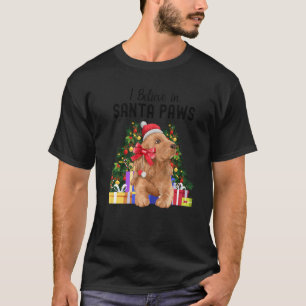 I Believe In Santa Paws Cute Cocker Spaniel Chris T-Shirt