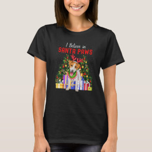 I Believe In Santa Paws  Cute Jack Russell Christm T-Shirt
