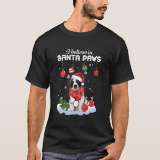 I Believe In Santa Paws Saint Bernard Gift T-Shirt