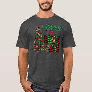 I Believe In Santa Paws With Christmas tree paws  T-Shirt