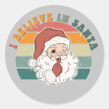 I Believe in Santa Retro Stickers