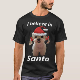 I Believe In Santa Shih Tzu Dog T-Shirt