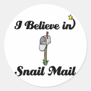 i believe in snail mail classic round sticker