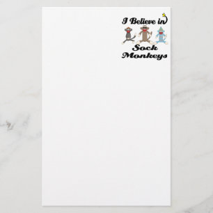 i believe in sock monkeys stationery