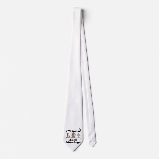 i believe in sock monkeys tie (Front)
