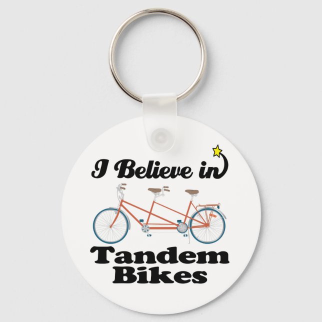 i believe in tandem bikes key ring (Front)