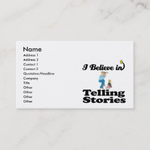 i believe in telling stories business card