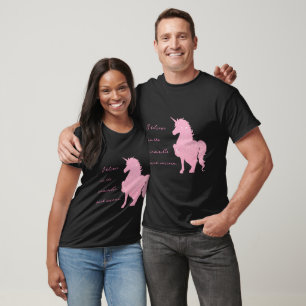 I believe in the invisible pink unicorn. T-Shirt